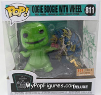 Oogie Boogie with Wheel (Glow in the Dark) (Deluxe) from Nightmare Before Christmas - Pop! Vinyl Figures manufactured by Funko [Front]
