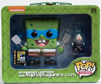 SpongeBob Leonardo and Plankton Shredder from Spongebob Squarepants - Pop! Vinyl Figures manufactured by Funko [Front]